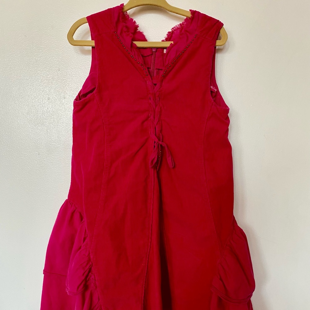 Eliana et Lena (Paris) Red Courdroi Dress Size 3T. In great condition.